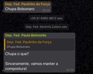 Paulinho da Forca mensagem chupa Bolsonaro